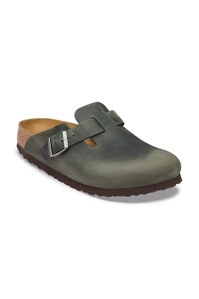 Birkenstock Erkek Deri Terlik Sabot Boston Oiled Leather