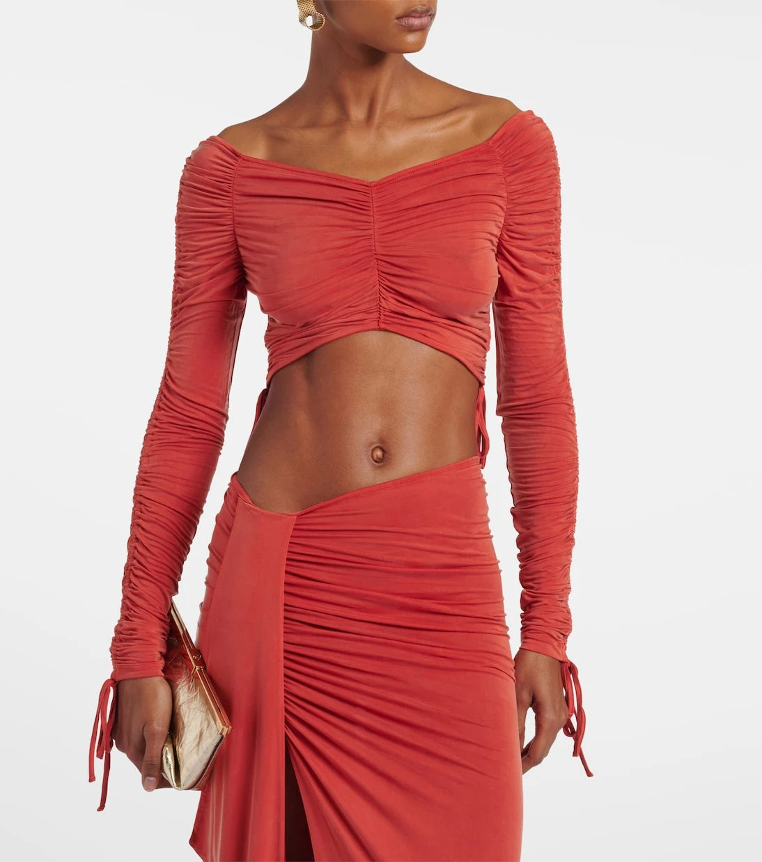 Balmain - Büzgülü jarse büstiyer