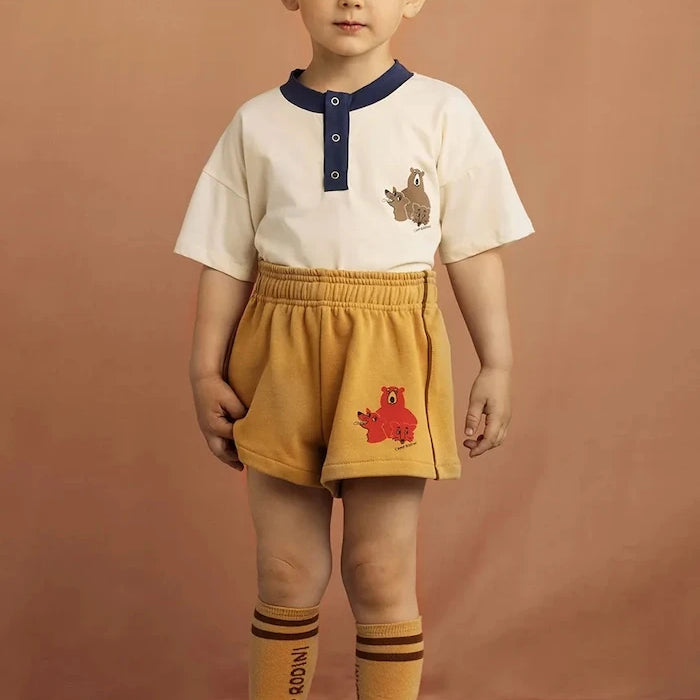 Детска памучна тениска Mini Rodini Camp Rodini