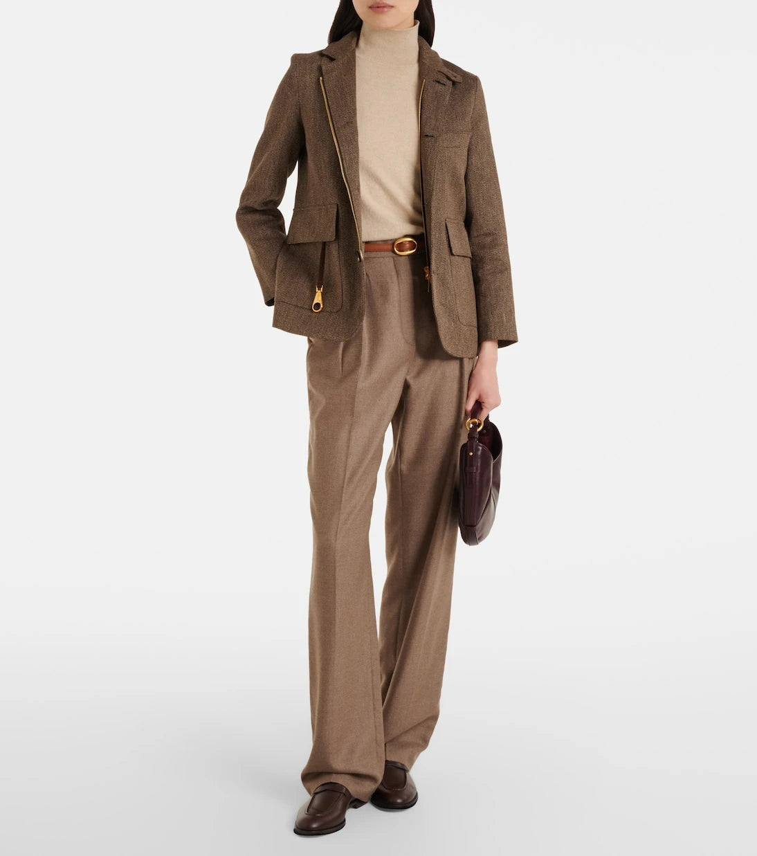 Loro Piana - Suede-trimmed linen jacket