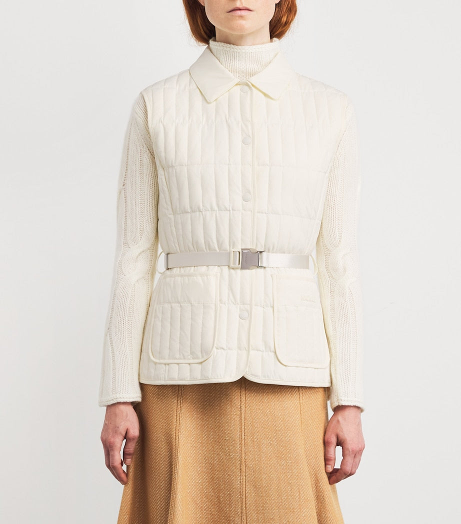 Ivory Quilted Helia Gilet