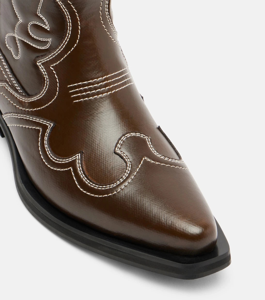 Ganni - Mid Shaft embroidered cowboy boots
