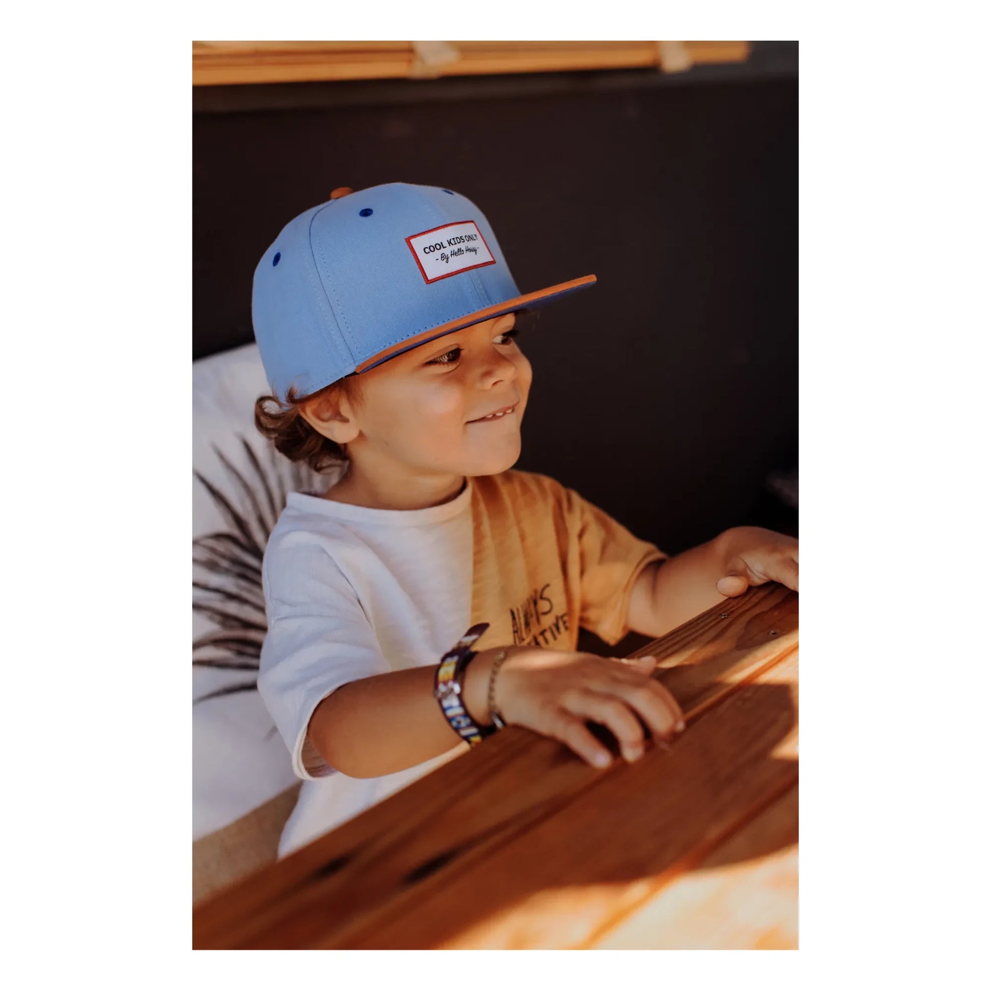 Hello Hossy - Plain Flat Visor Cap | Denim blue