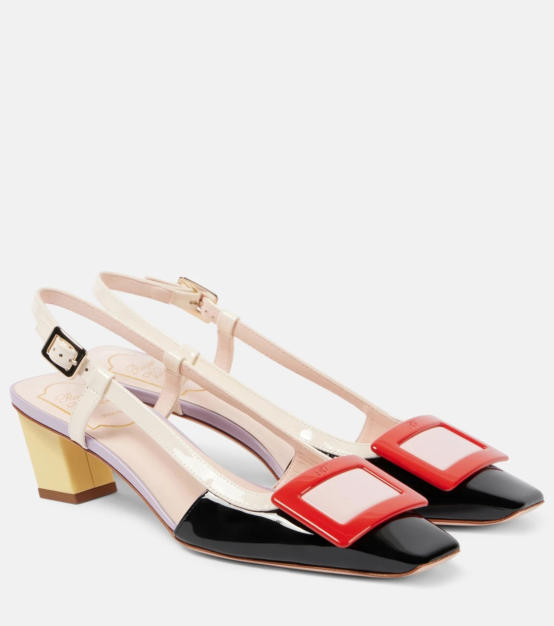Roger Vivier - Belle Vivier 45 leather slingback pumps