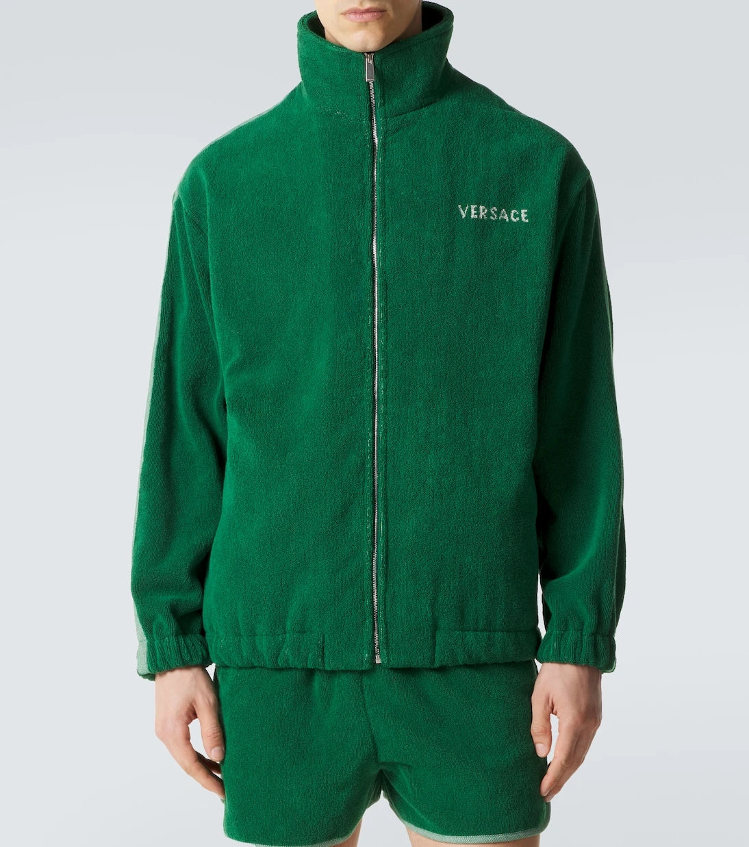 Versace - Medusa cotton terry zip-up sweatshirt