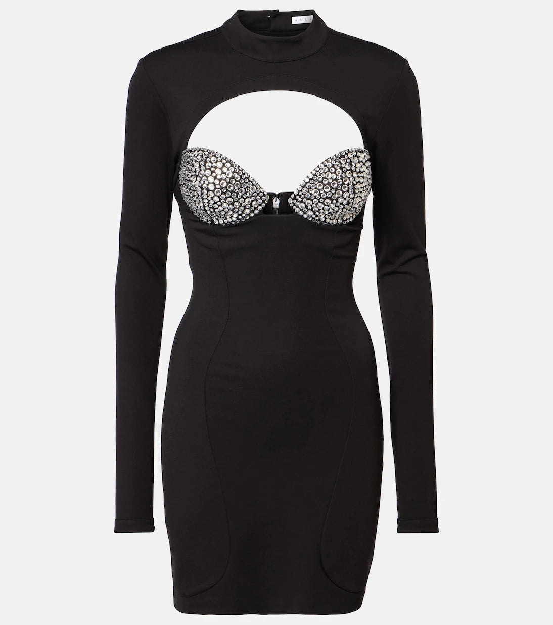 Area - Embellished cutout ponte jersey minidress