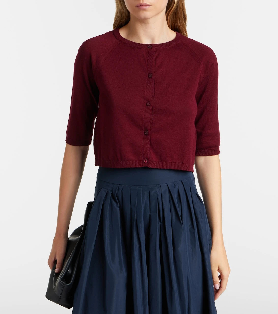 'S Max Mara - Cropped cotton, silk, and cashmere cardigan