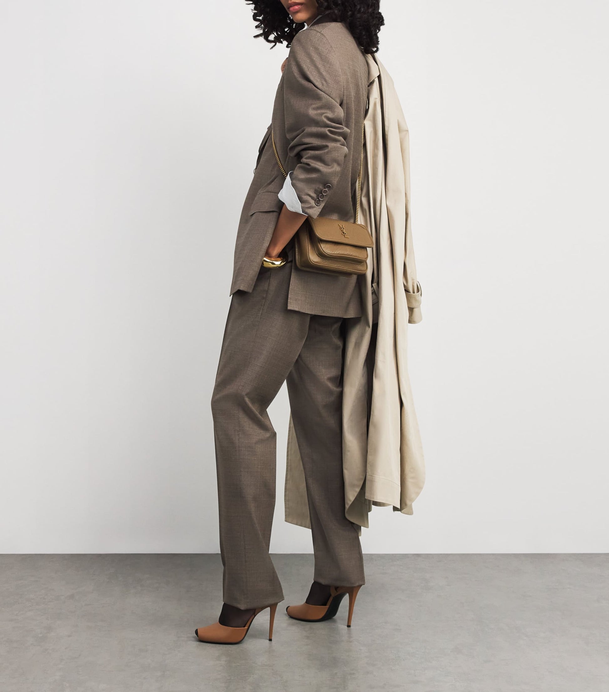 Saint Laurent Beige Mini Leather Niki Shoulder Bag