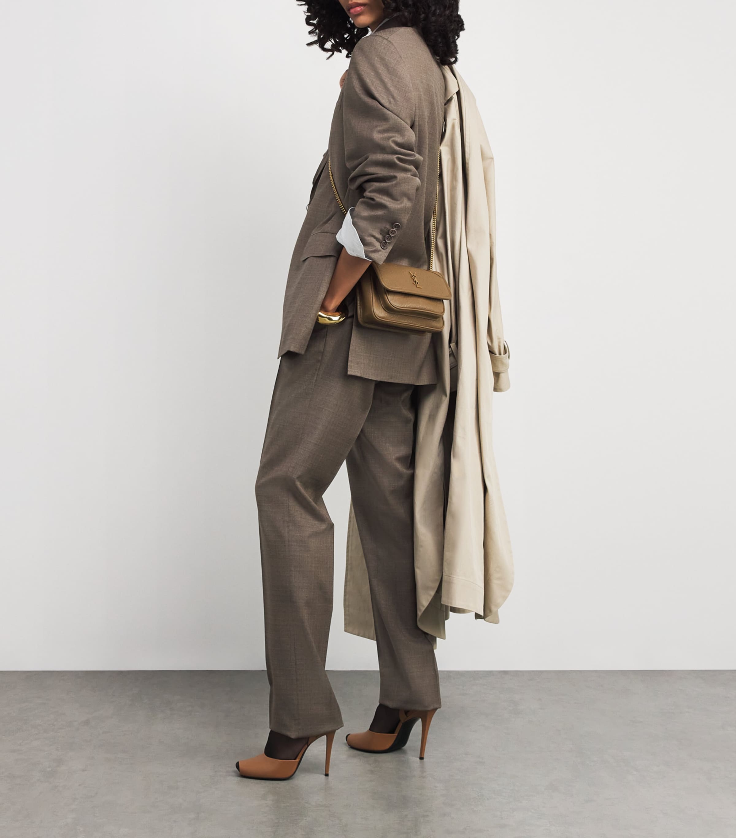 Saint Laurent Beige Mini Leather Niki Shoulder Bag