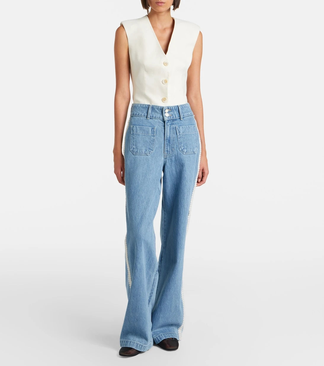 Veronica Beard - Taylor high-rise wide-leg jeans