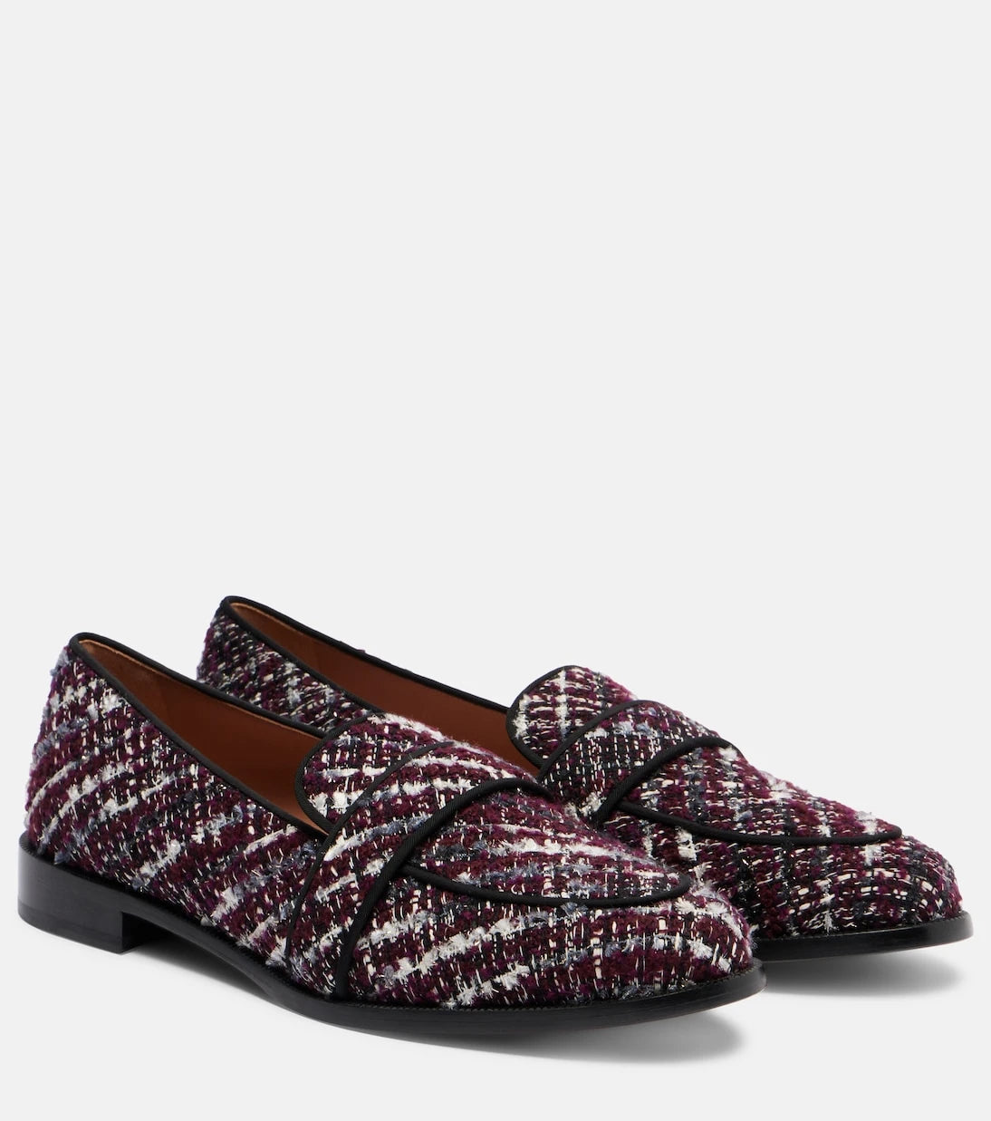 Aquazzura - Martin tweed loafers