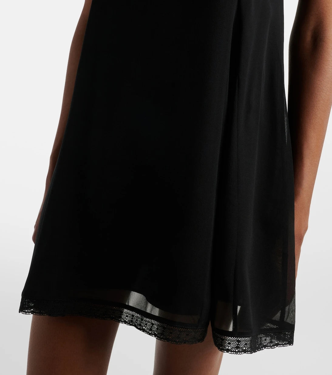Posse - Priscilla lace-trimmed silk minidress