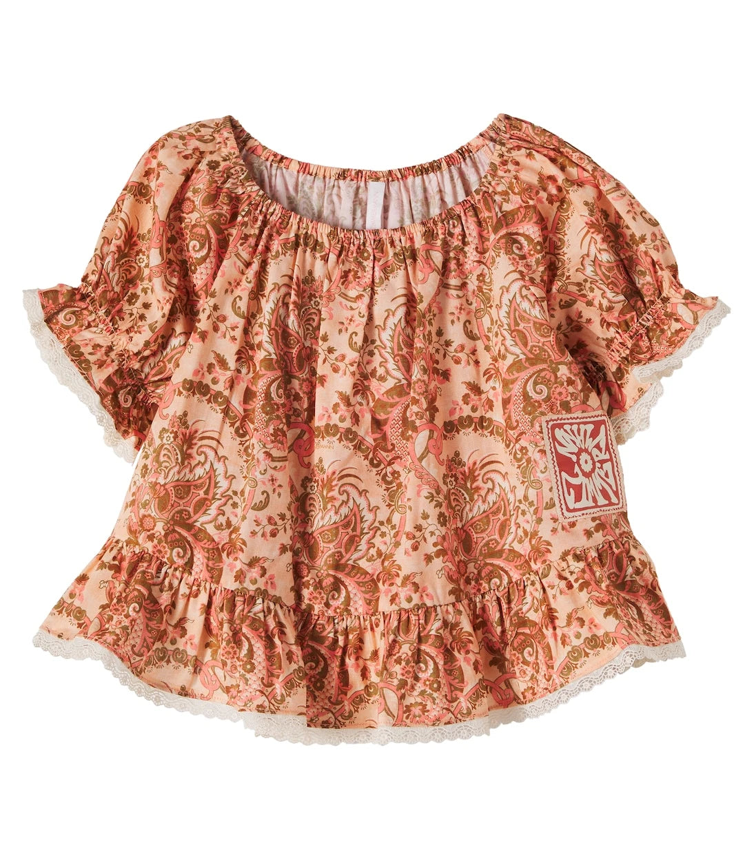 Zimmermann Kids - Aster floral lace-trimmed cotton top