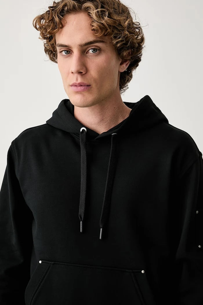 MOOSE KNUCKLES erkek pamuklu kapüşonlu sweatshirt