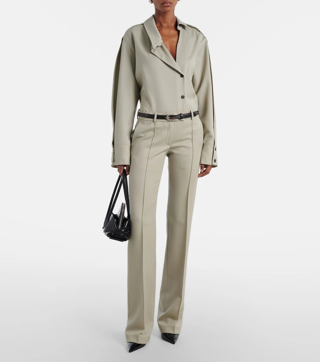 The Attico - Low-rise wool straight pants