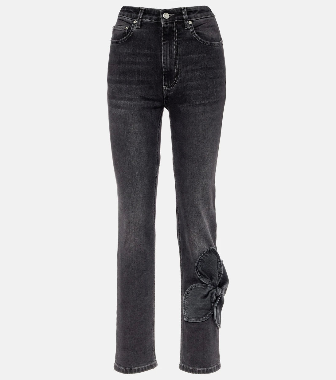 Area - Bow-detail cropped straight jeans