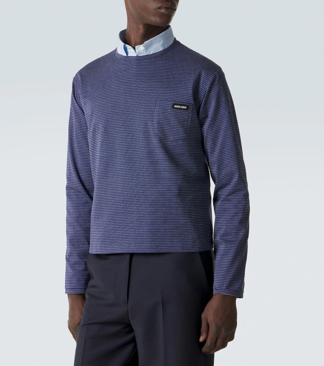 Miu Miu - Striped cotton jersey jacquard T-shirt