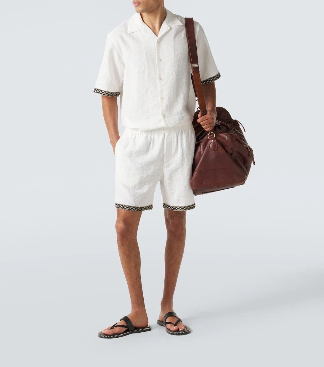 Commas - Crochet-trimmed shorts