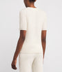 Soft Goat White Cashmere Short-Sleeve Sweater