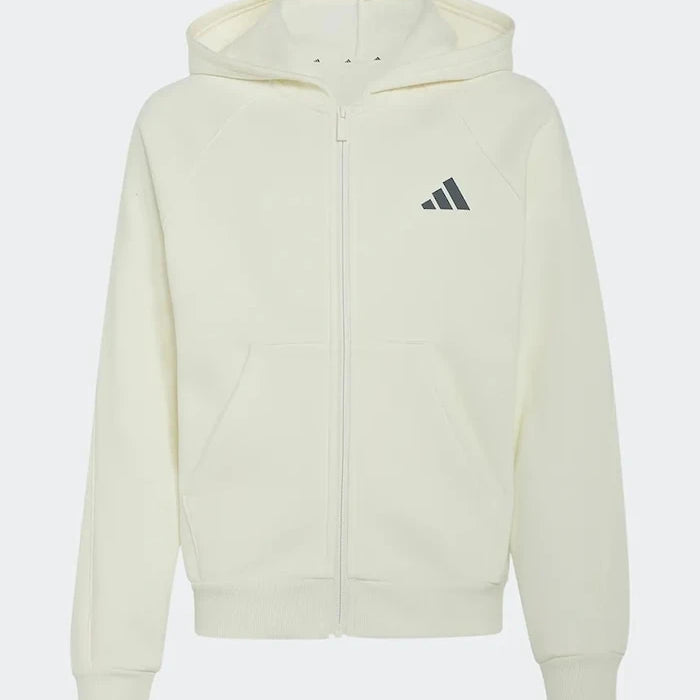 adidas суичър с цип и качулка за деца с памук