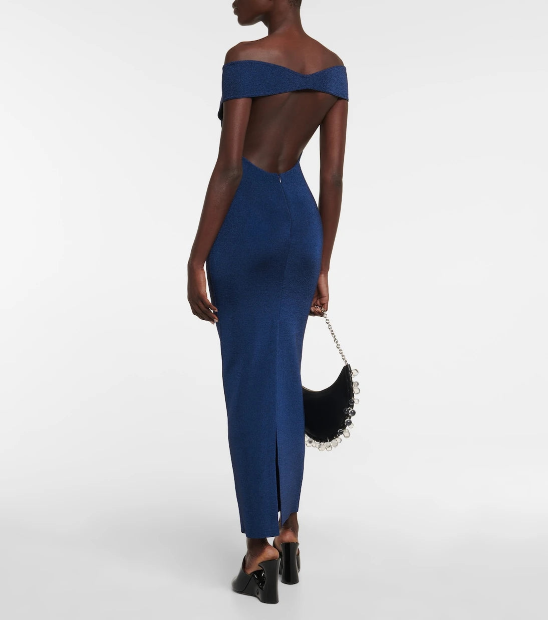 Alaïa - Off-shoulder wool-blend Lurex® gown