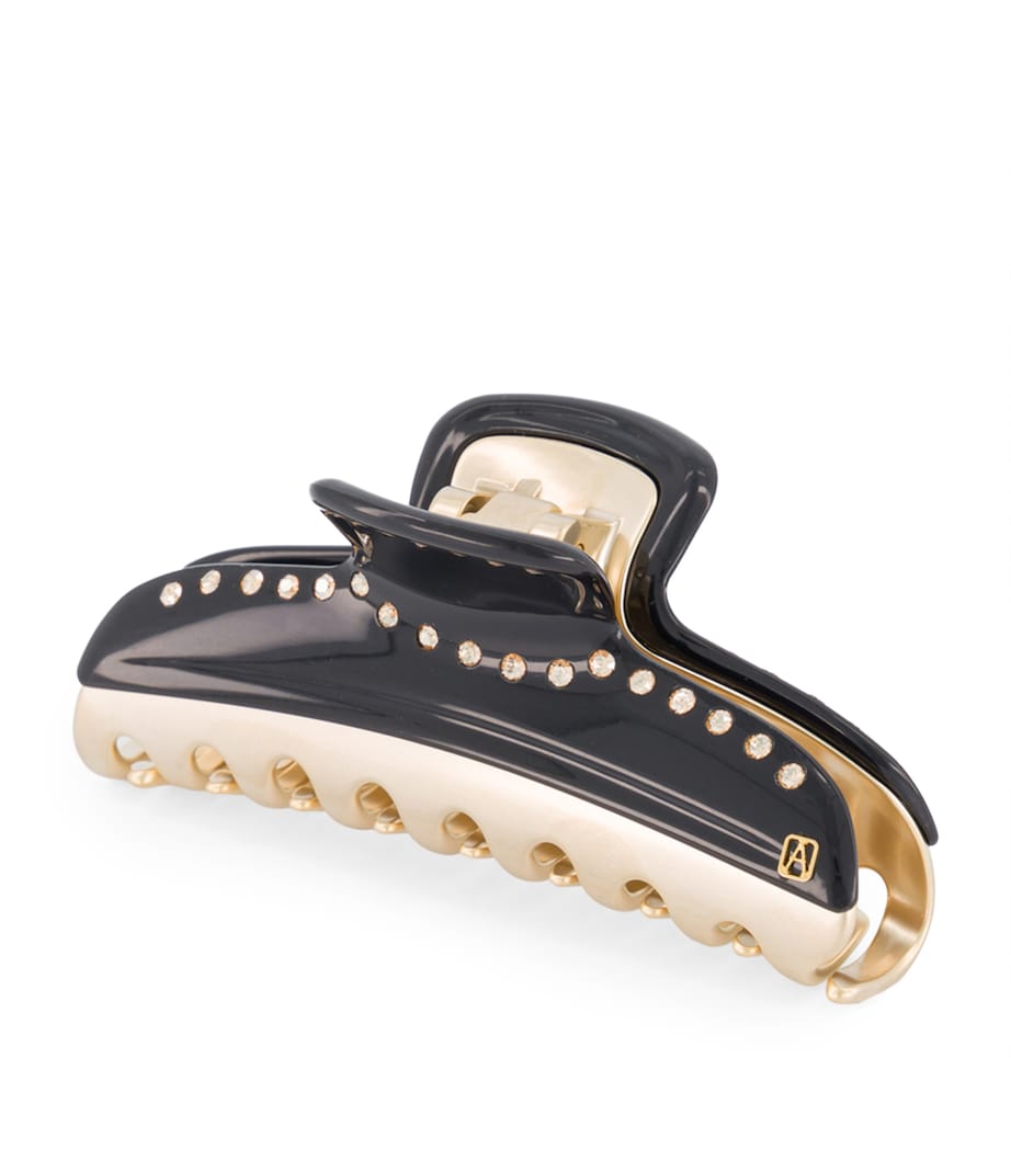 Gold-Plated Crystal-Embellished Claw Hair Clip