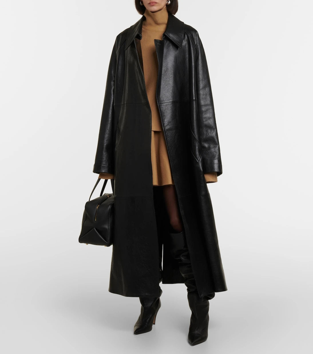 Khaite - Minnie oversized leather trench coat