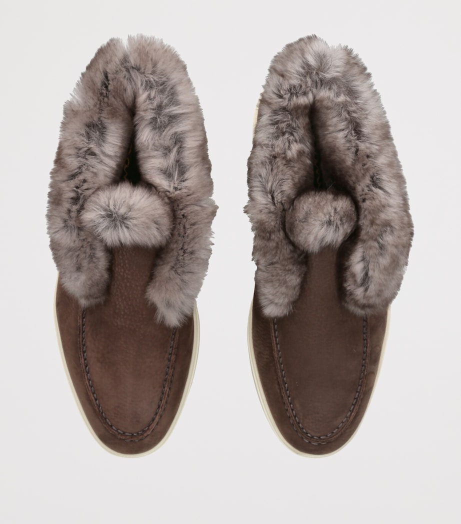 Santoni Brown Suede Hadeel Ankle Boots