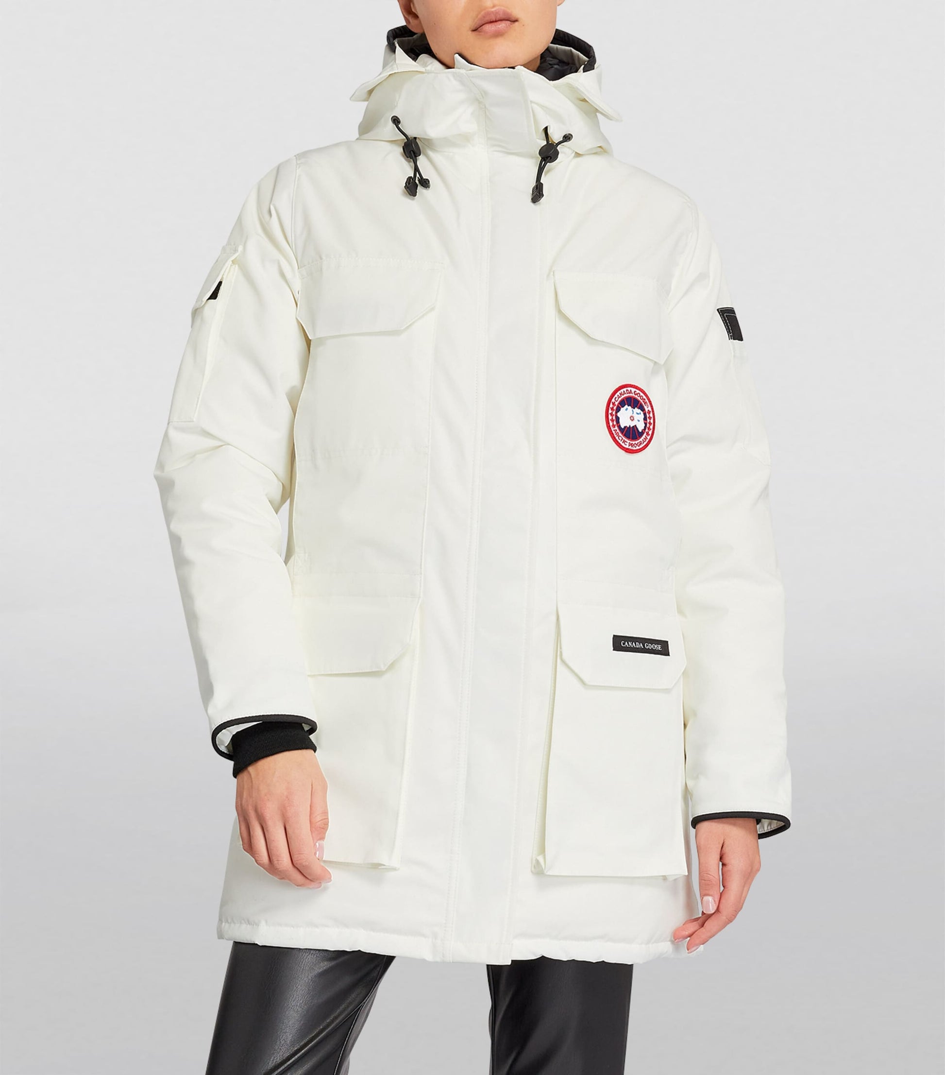 Canada Goose White Down-Filled Expedition Hooded Parka