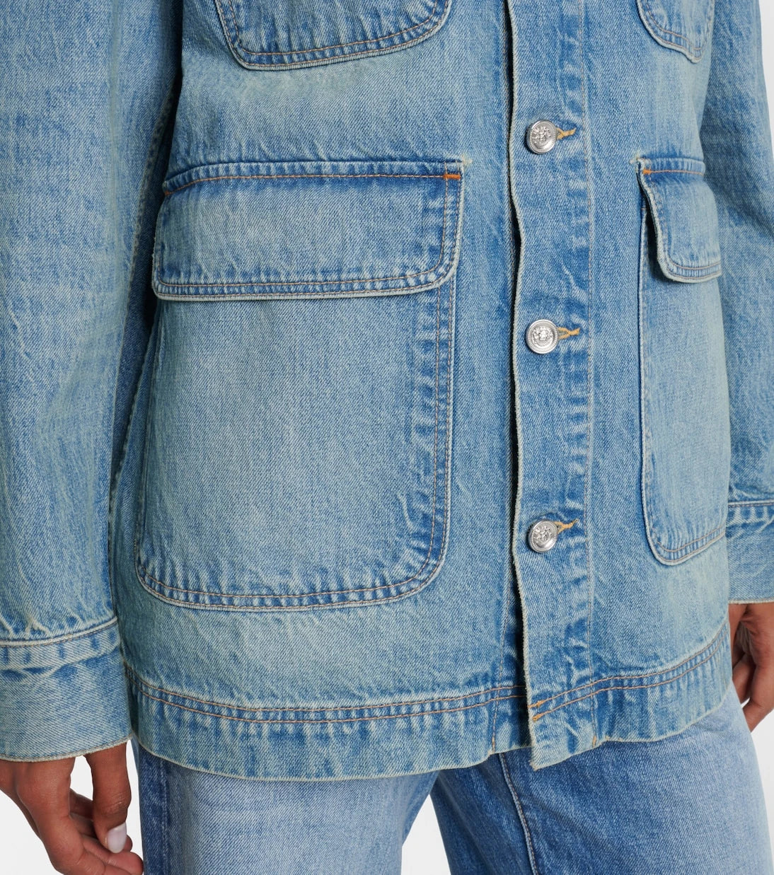Slvrlake - Hayden corduroy-trimmed denim jacket