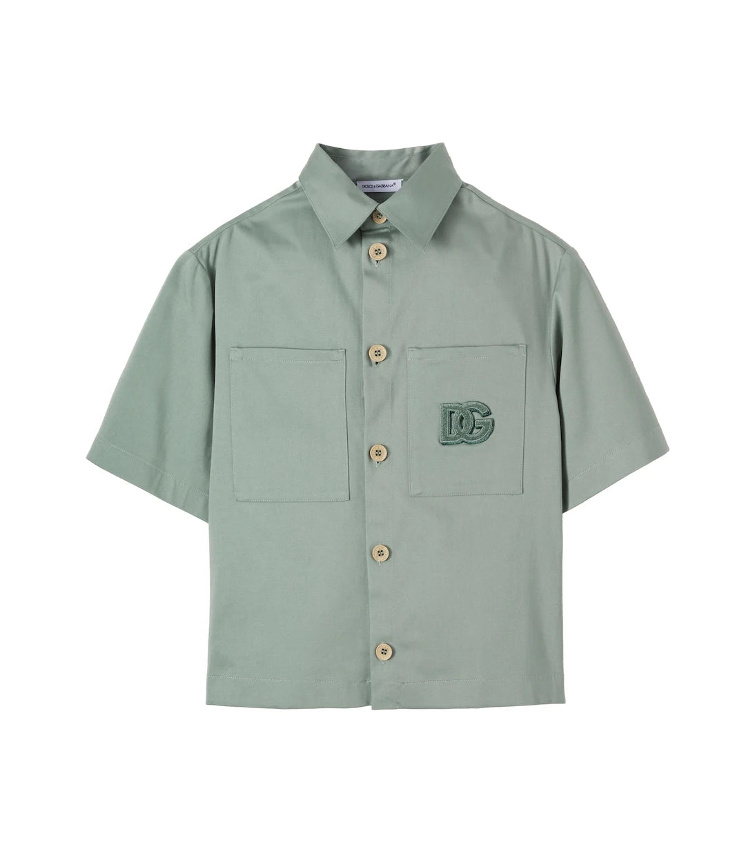 Dolce&Gabbana Kids - DG cotton-blend bowling shirt
