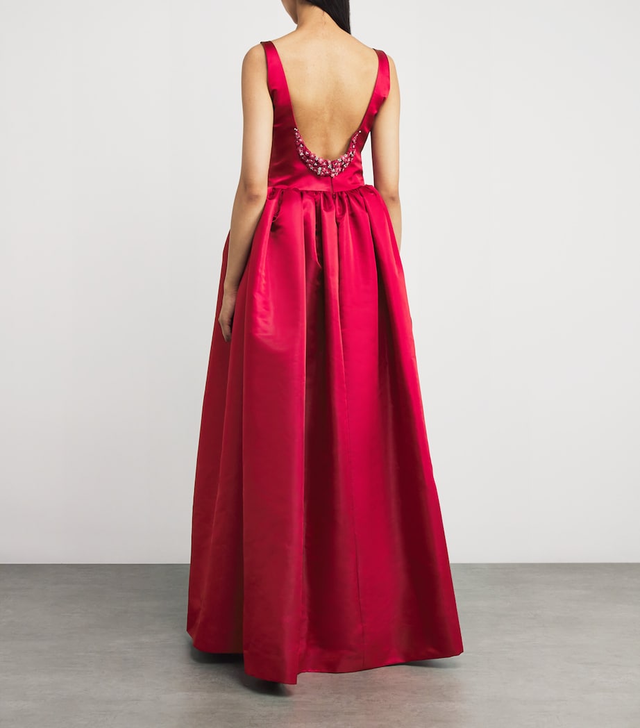Red Sleeveless Mistletoe Gown