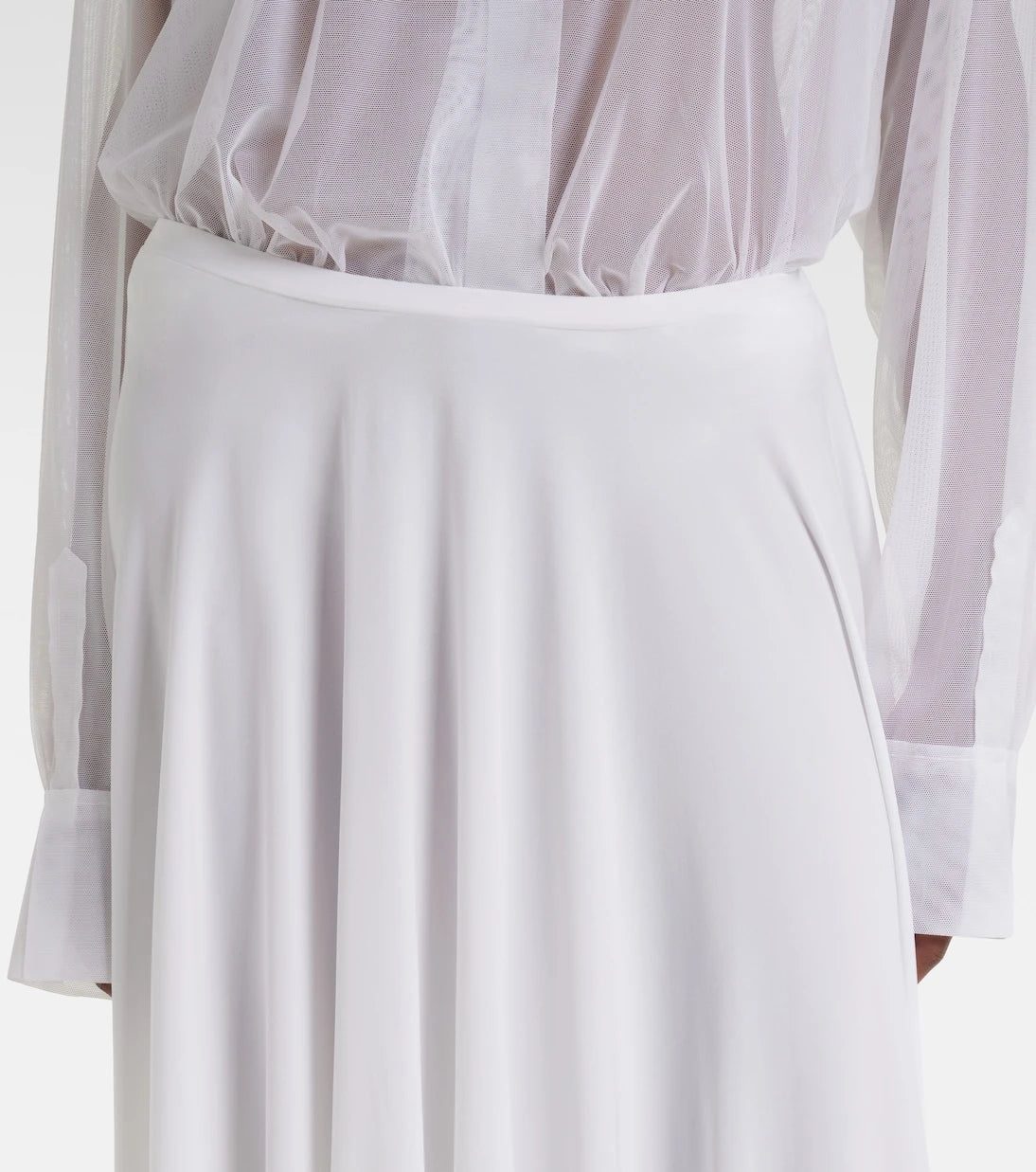 Norma Kamali - Pleated jersey midi skirt