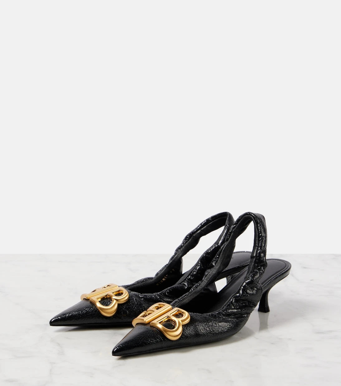 Balenciaga - Monaco leather slingback pumps