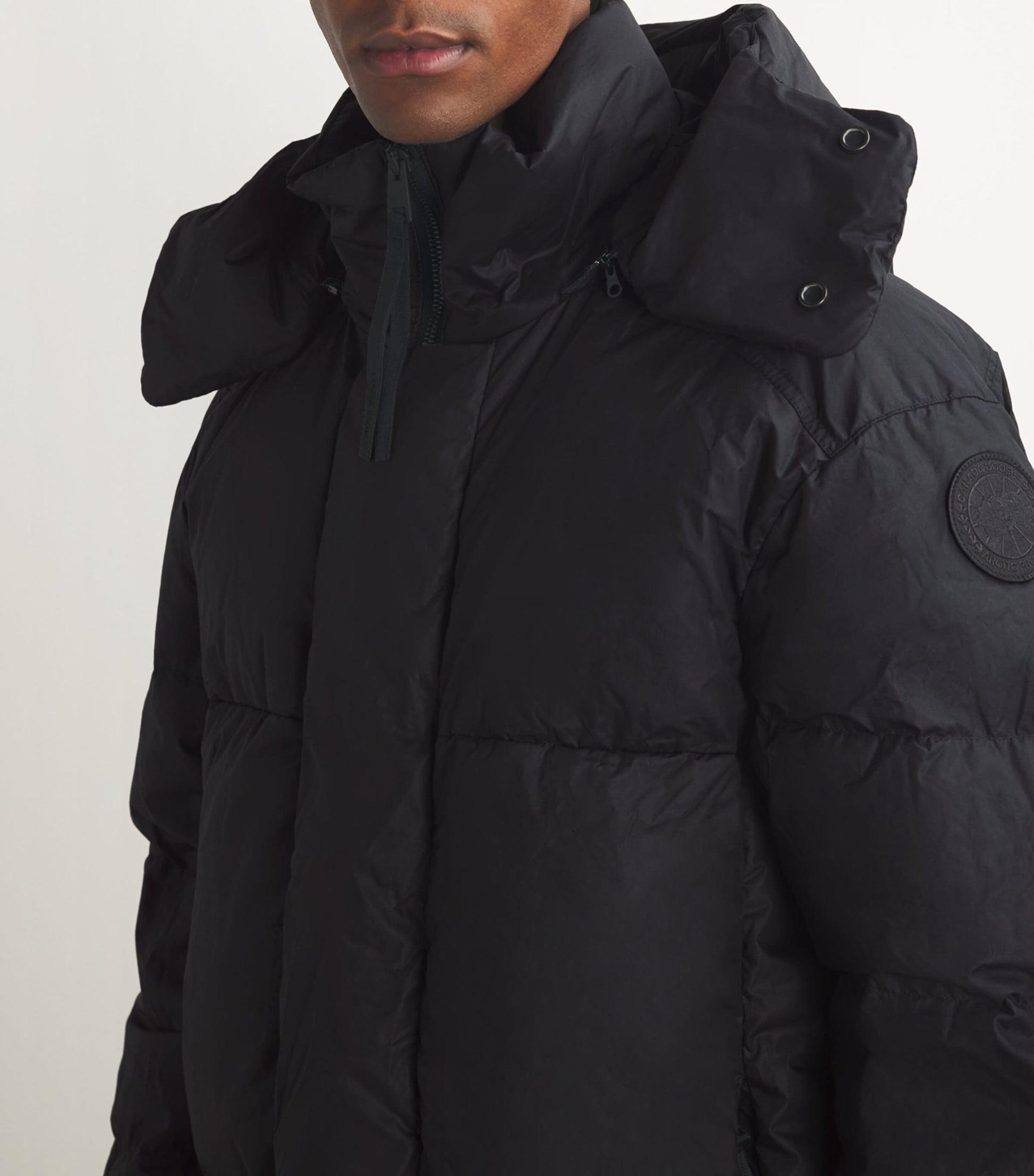 Black Mid-Leg Wilu Duvet Puffer Jacket