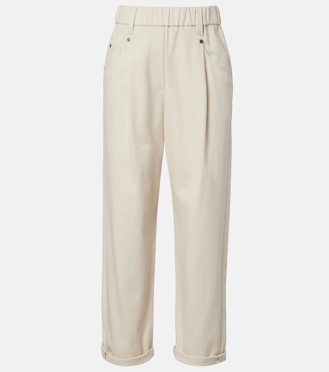 Brunello Cucinelli - Monili cotton-blend straight pants