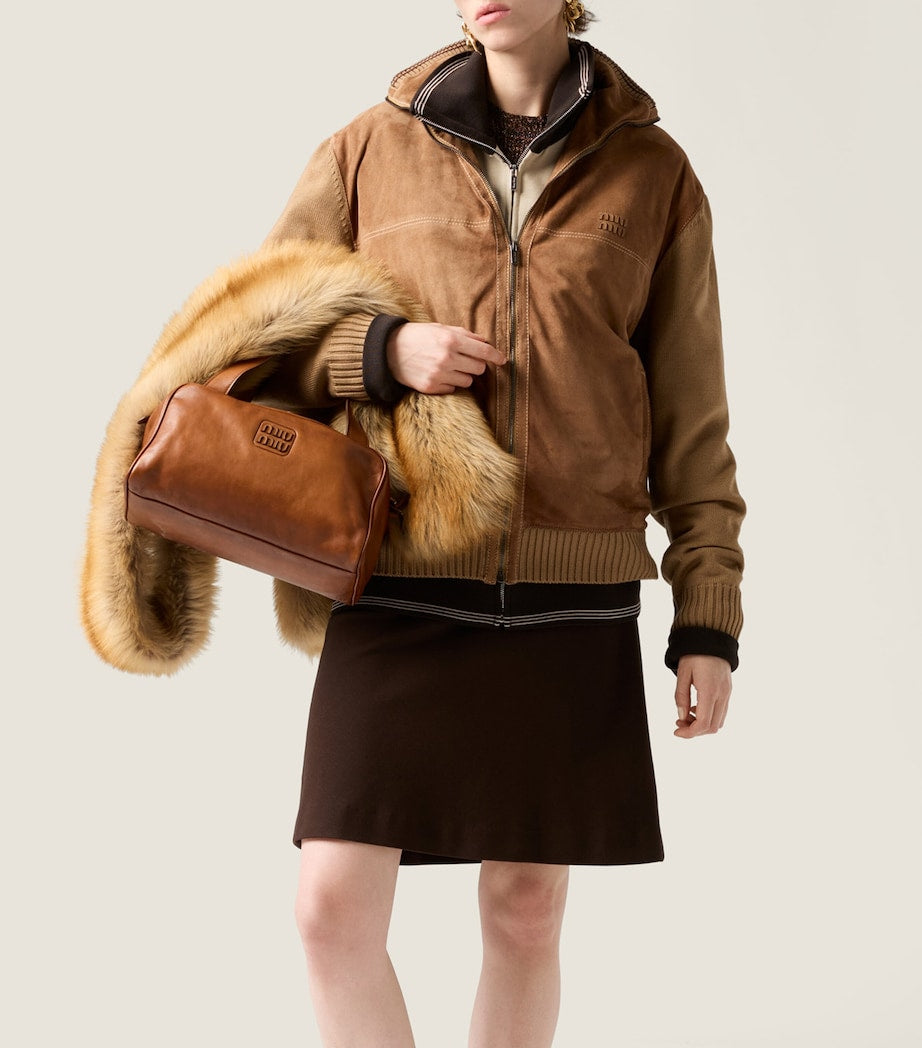 Brown Knitted Mini Skirt