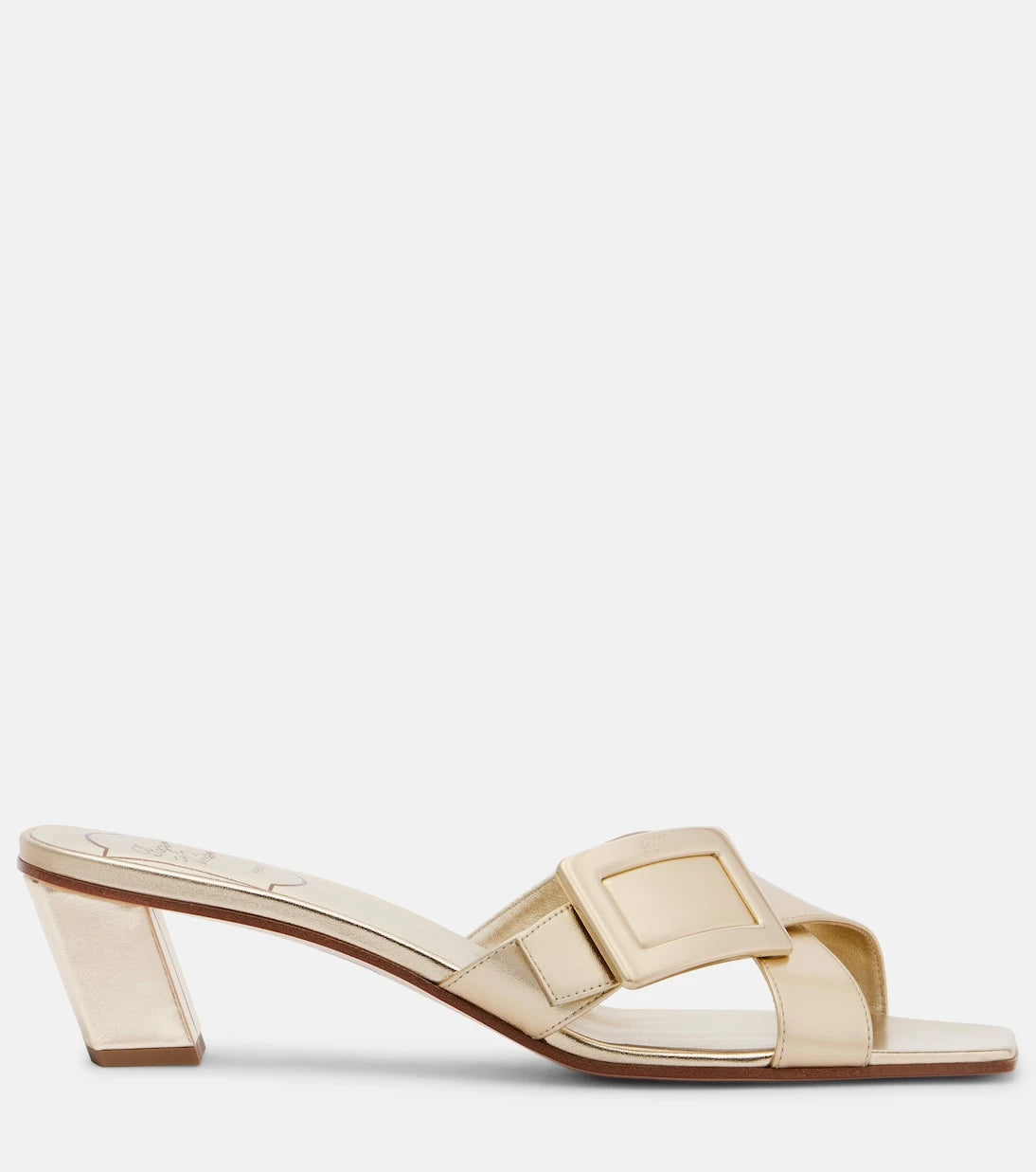 Roger Vivier - صنادل جلدية ميتاليك