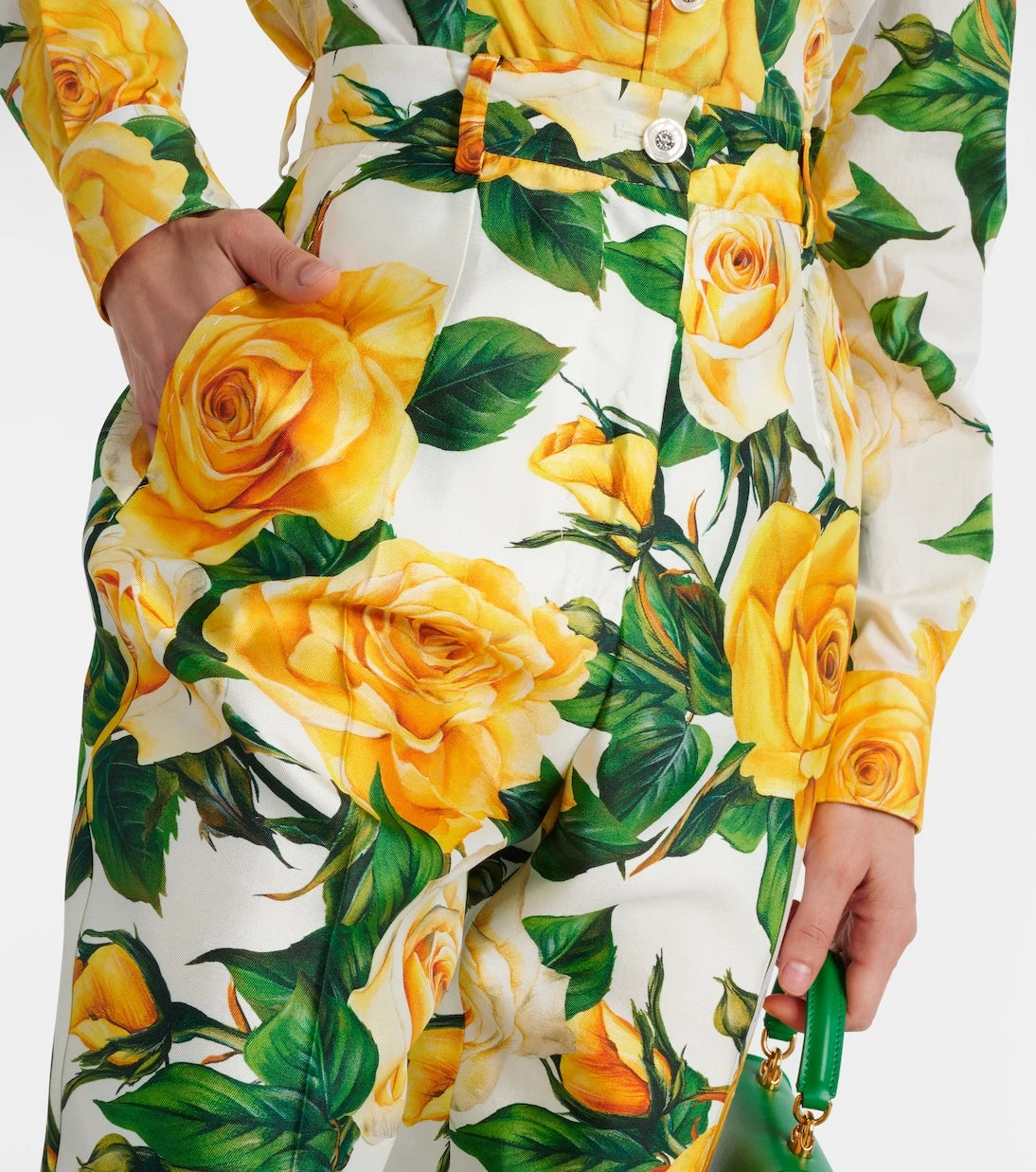 Dolce&Gabbana - Floral high-rise silk-blend straight pants