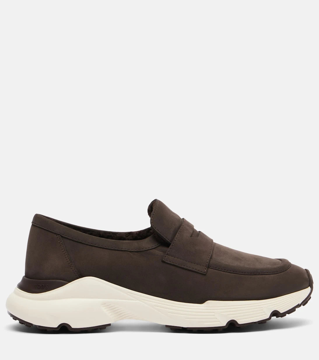 Tod's - Shearling-lined leather slip-on shoes
