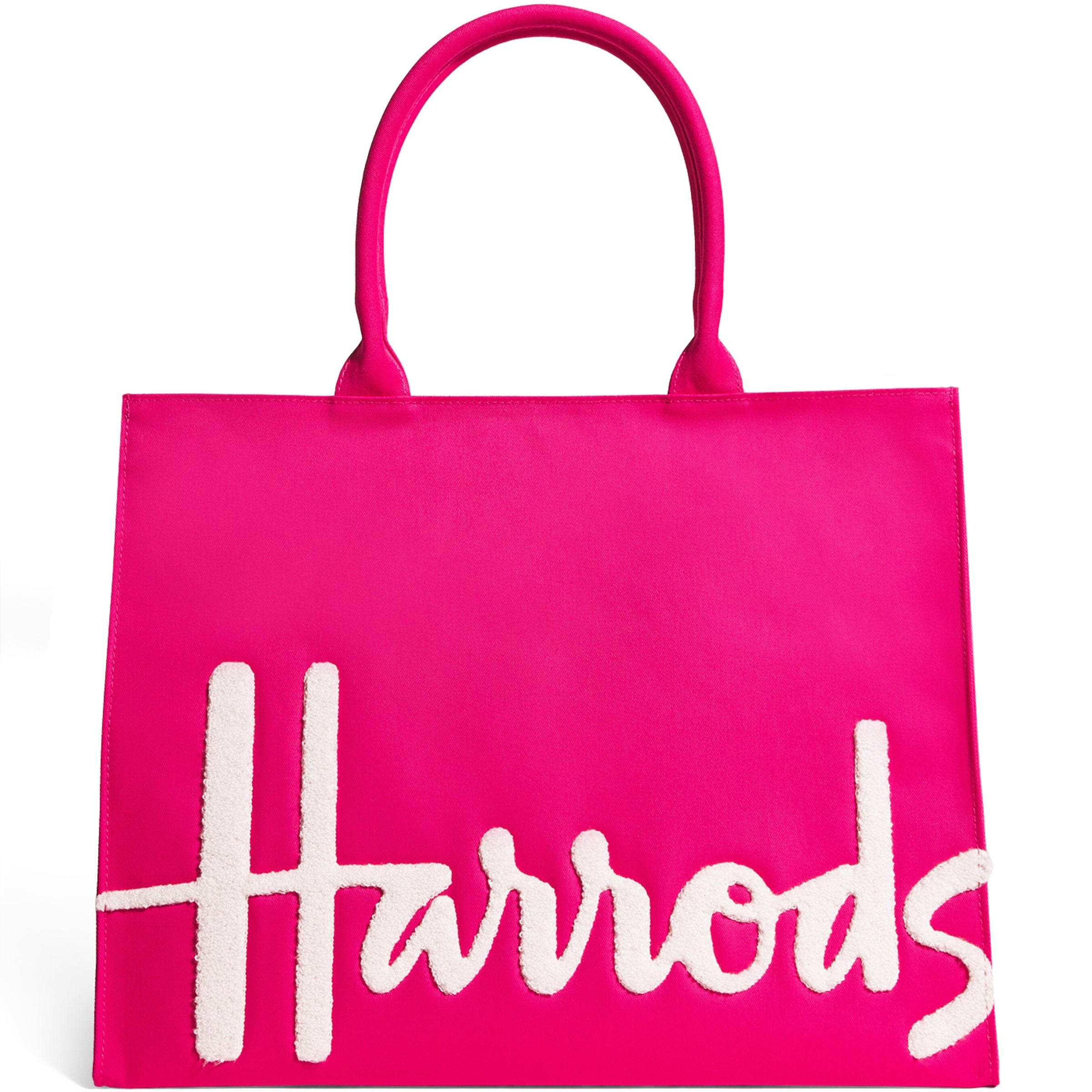 Harrods Pink Large Cotton Logo Tote Bag