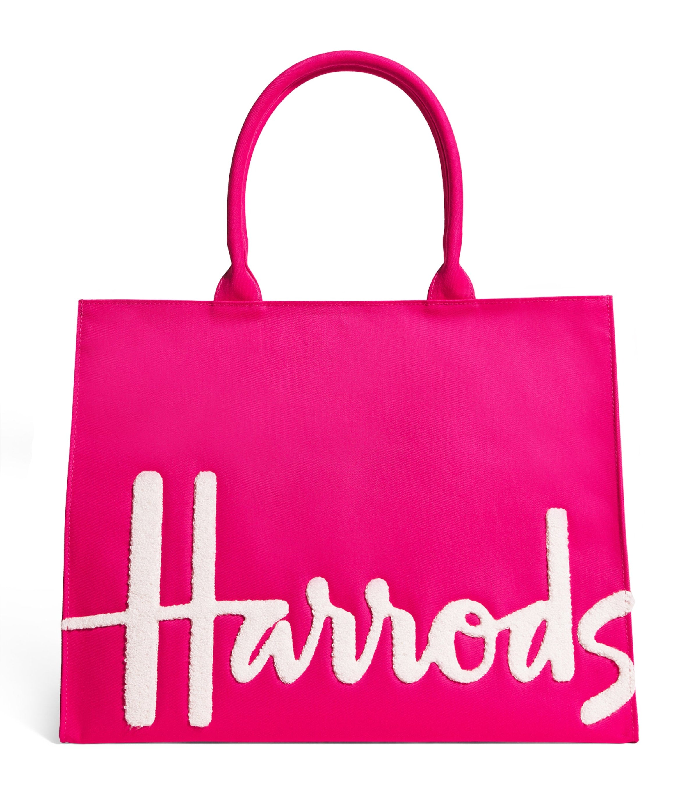Harrods Pink Large Cotton Logo Tote Bag
