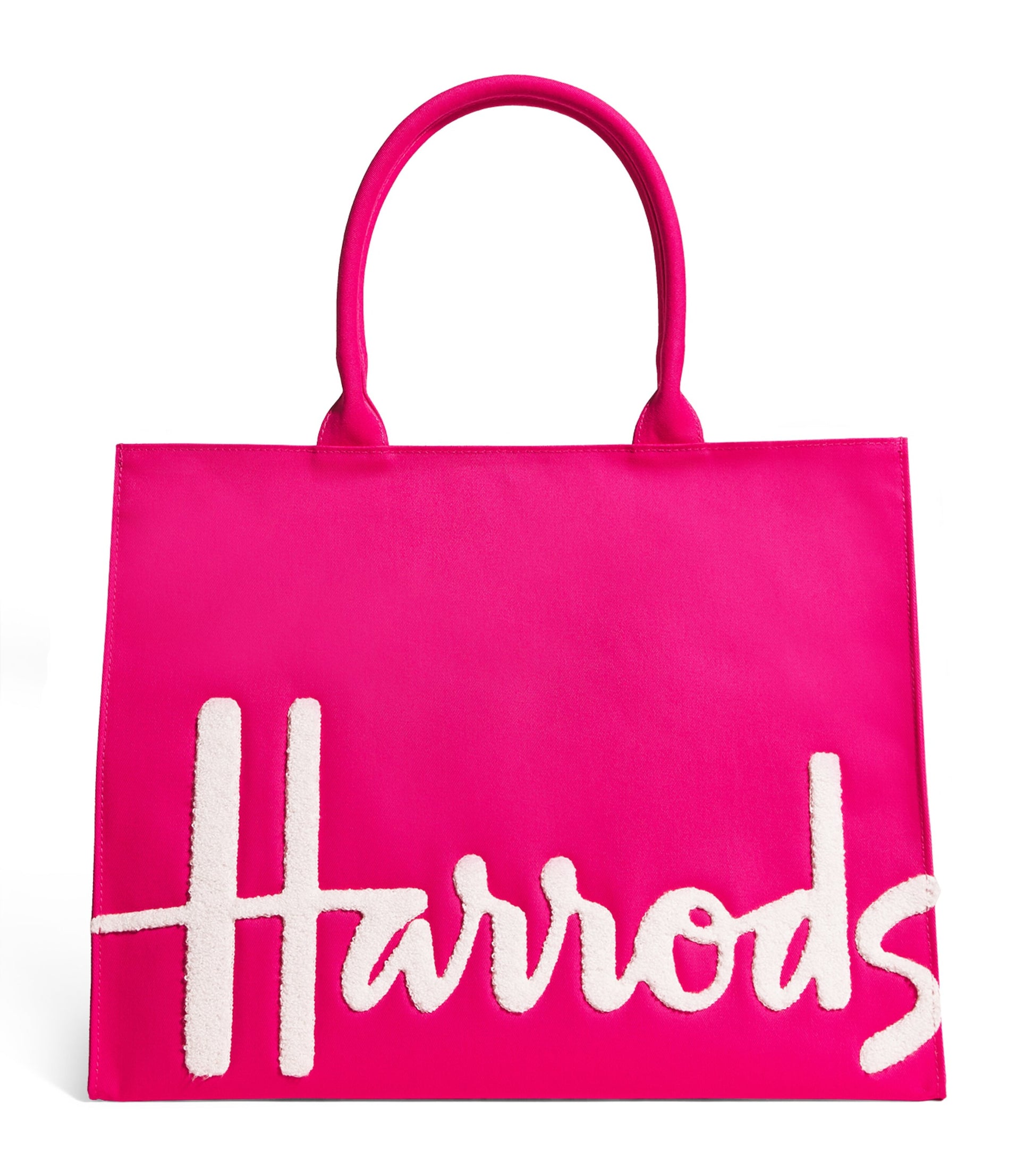 Harrods Pink Large Cotton Logo Tote Bag