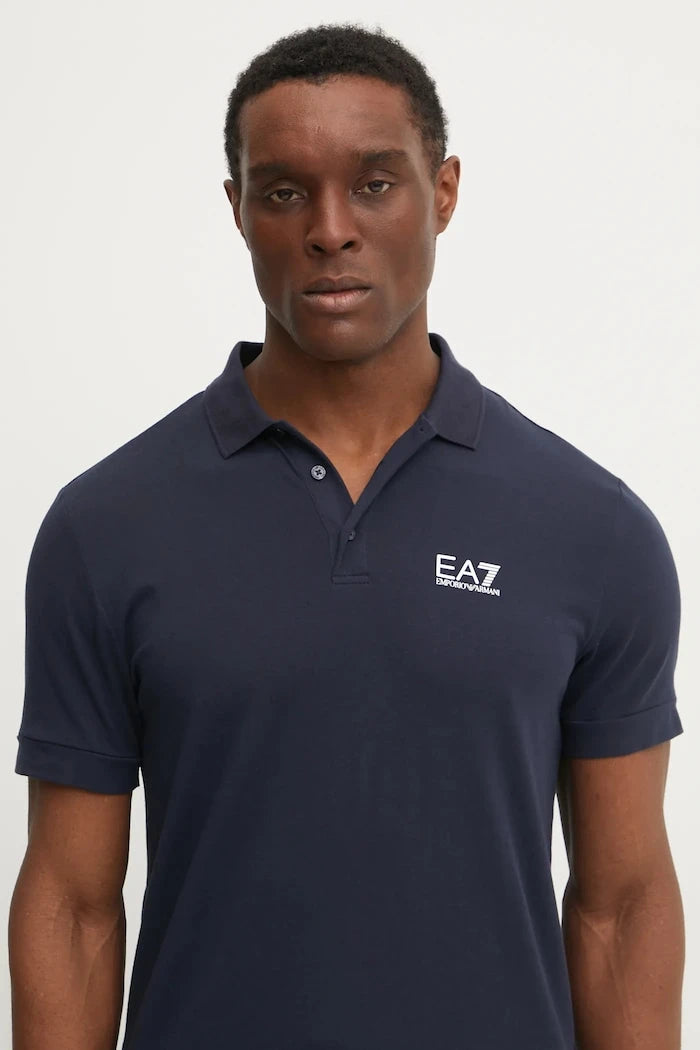 EA7 Emporio Armani erkek pamuklu elastan yakalı tişört