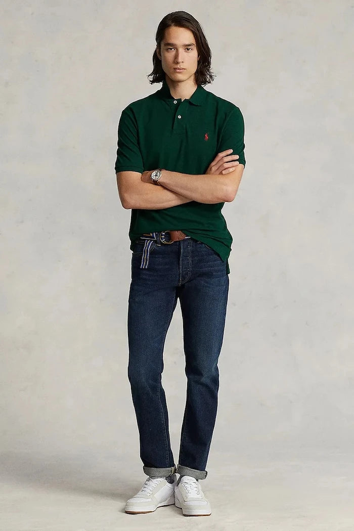 Памучна тениска с яка Polo Ralph Lauren
