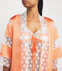 Orange Silk Lace-Trim Calliope Robe