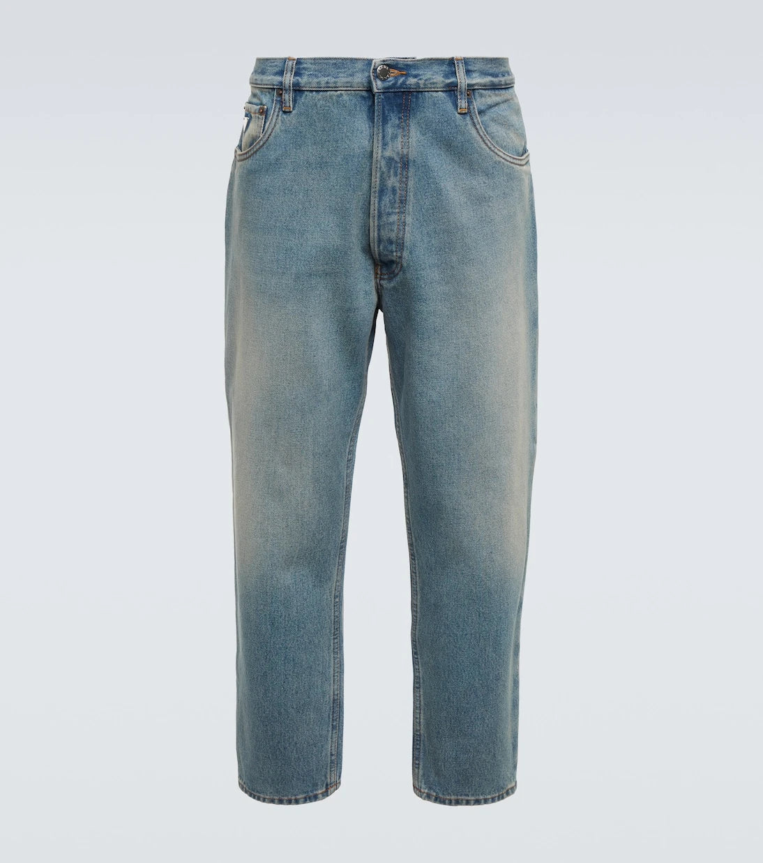 Prada - Distressed mid-rise tapered jeans