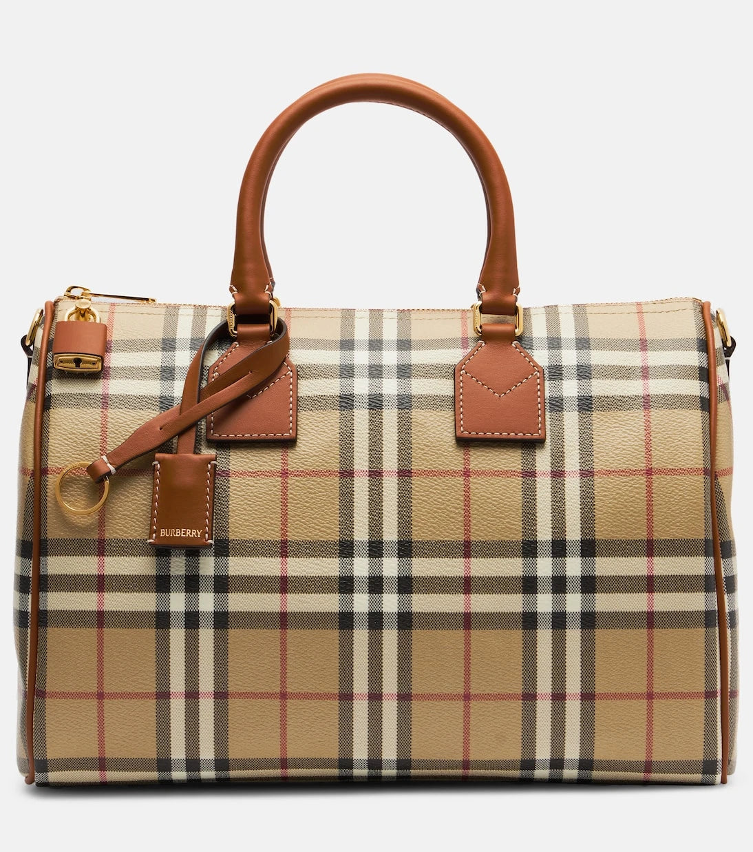 Burberry - Bowling Medium Burberry Check top-handle bag