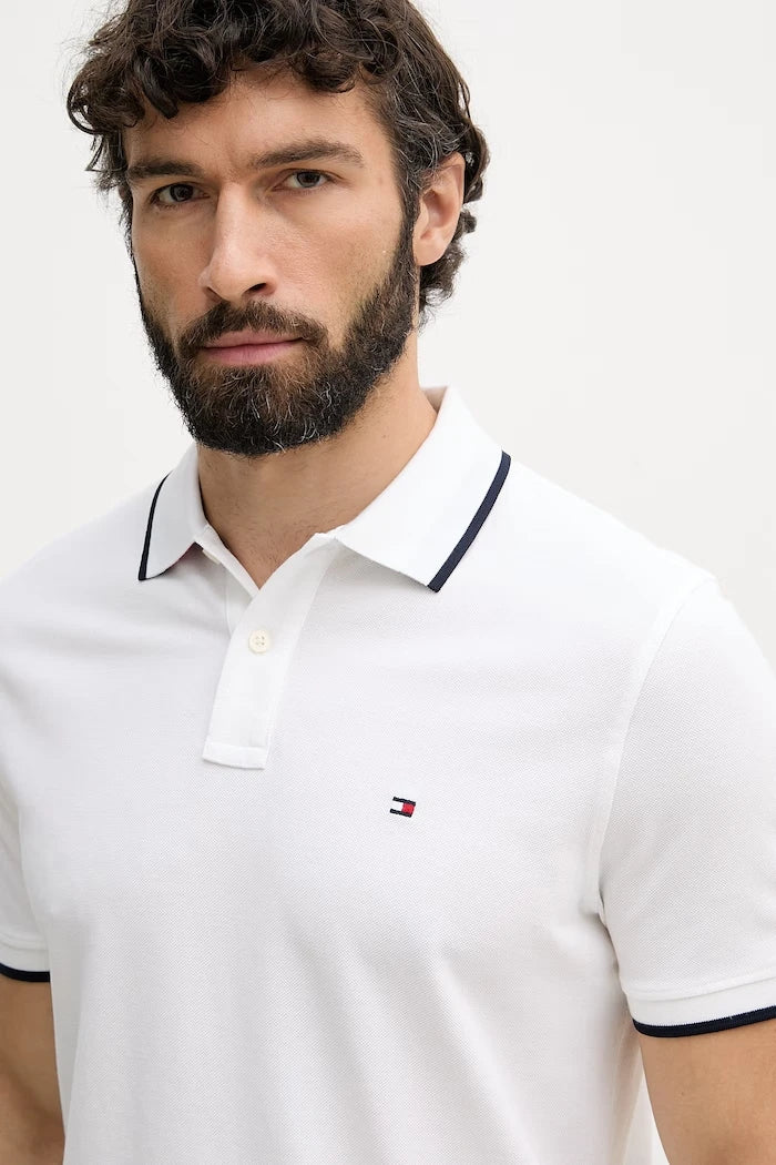 Tommy Hilfiger тениска с яка мъжка от памук