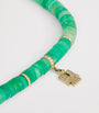 Yellow Gold and Emerald Thunderbird Beaded Necklace